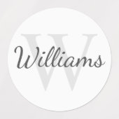 Étiquettes Monogramme et nom personnalisés (Design 2)