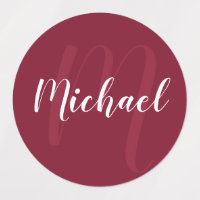 Monogramme et nom personnalisés du script rouge bo