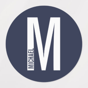 Étiquettes Monogramme et nom personnalisés modernes