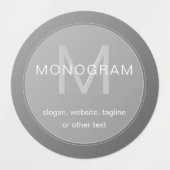 Étiquettes Monogramme étanche unique Conception et gris modif (Design 2)