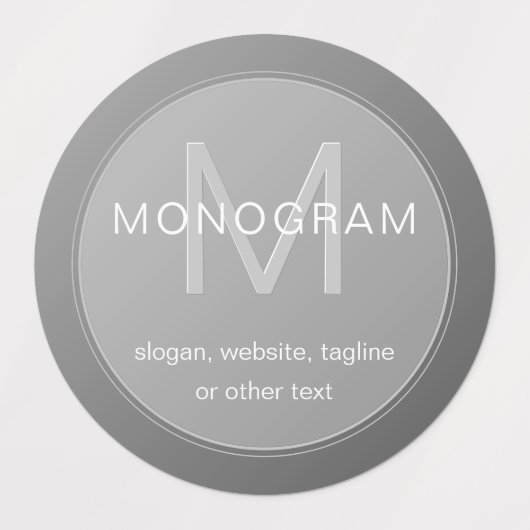 Étiquettes Monogramme étanche unique Conception et gris modif (Design 2)