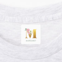Monogramme Floral Nom Fer vert sur vêtements