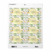 Étiquettes Monogramme Florales Beige (Feuille entière)