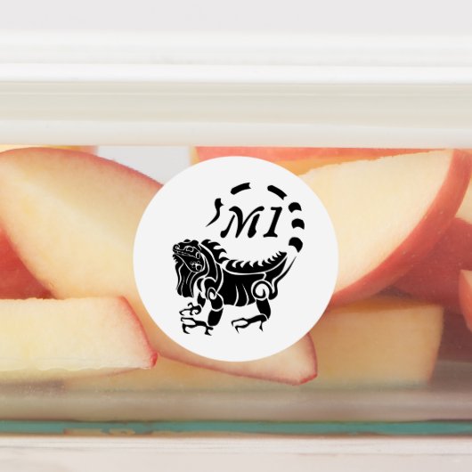 Étiquettes Monogramme Iguana Tribal étanche (Apposé)