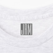 Étiquettes Monogramme initial | Blanc sur gris (Apposé)