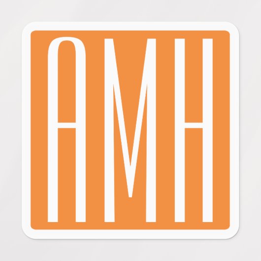 Étiquettes Monogramme initial | Couleurs lumineuses (Design 2)