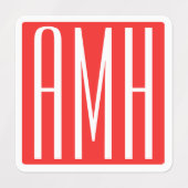 Étiquettes Monogramme initial | Couleurs lumineuses (Design 1)