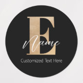 Étiquettes Monogramme moderne E & Nom initial Personnalisé (Design 1)
