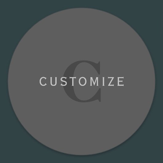 Étiquettes Monogramme moderne gris foncé modifiable Modèle de