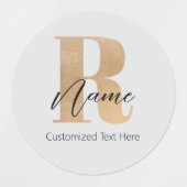 Étiquettes Monogramme moderne Recherche initiale & nom Person (Design 2)