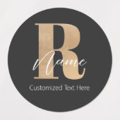 Étiquettes Monogramme moderne Recherche initiale & nom Person (Design 1)