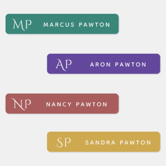 Étiquettes Monogramme moderne simple Enfants Nom Vêtements