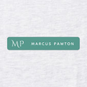 Étiquettes Monogramme moderne simple Enfants Nom Vêtements (Design 1)