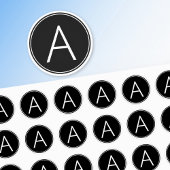 Étiquettes Monogramme noir et blanc moderne