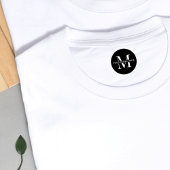 Étiquettes Monogramme noir minimal Vêtements imperméables sim