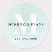 Étiquettes Monogramme Nom Aquarelle (Design 1)