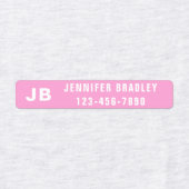 Étiquettes Monogramme Personnalisé Nom Fille Rose Violet (Design 1)