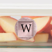 Étiquettes Monogramme rose Parties scintillant or (Apposé)