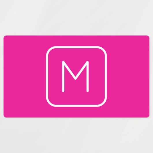 Étiquettes Monogramme simple et moderne initial | Rose et bla (Design 2)