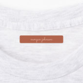 Étiquettes Monogramme tendance | Orange brûlé + Nom du script (Apposé)