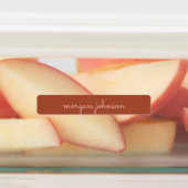 Étiquettes Monogramme tendance | Orange brûlé + Nom du script (Apposé)