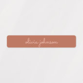 Étiquettes Monogramme tendance | Orange brûlé + Nom du script (Design 2)