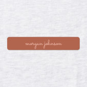 Étiquettes Monogramme tendance | Orange brûlé + Nom du script (Design 1)