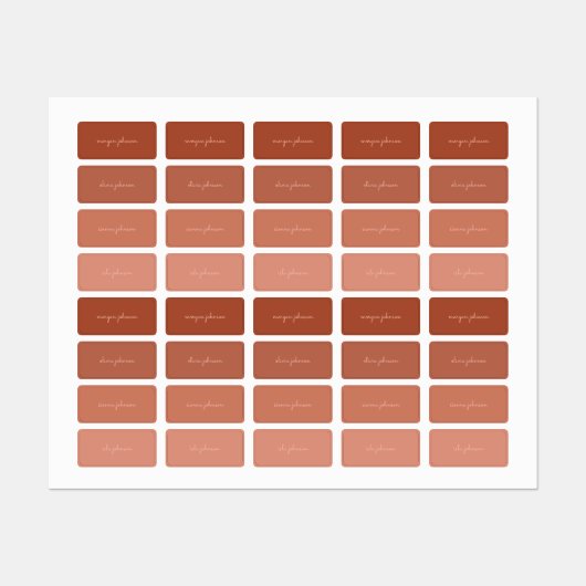 Étiquettes Monogramme tendance | Orange brûlé + Nom du script (Feuille)