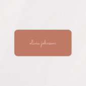 Étiquettes Monogramme tendance | Orange brûlé + Nom du script (Design 2)