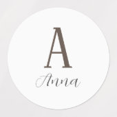 Étiquettes Monogramme Vibe d'automne (Design 1)