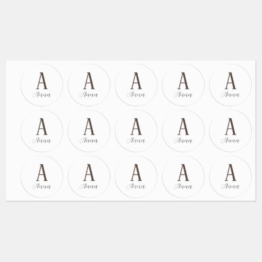 Étiquettes Monogramme Vibe d'automne (Feuille)