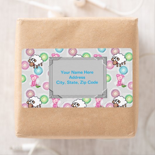 Étiquettes Monogrammes moutons et cochons (En situation)