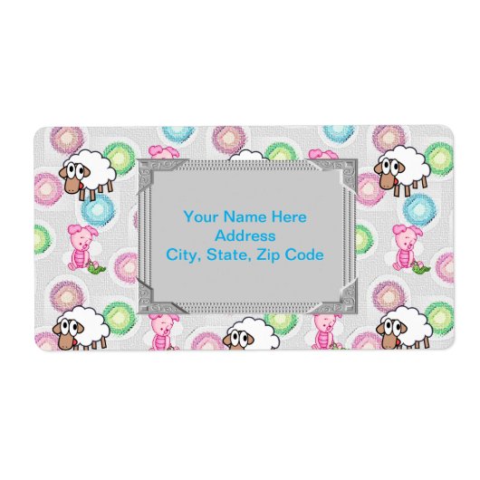 Étiquettes Monogrammes moutons et cochons (Devant)