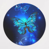 Étiquettes Morpho Butterfly in the Dark Background (Design 2)