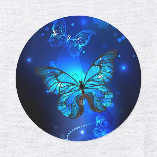 Étiquettes Morpho Butterfly in the Dark Background (Design 1)