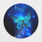 Étiquettes Morpho Butterfly in the Dark Background (Design 2)