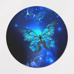 Étiquettes Morpho Butterfly in the Dark Background