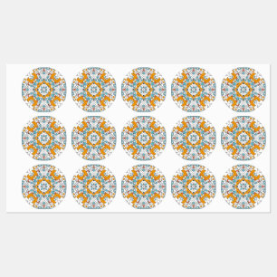 Étiquettes mosaïque jaune