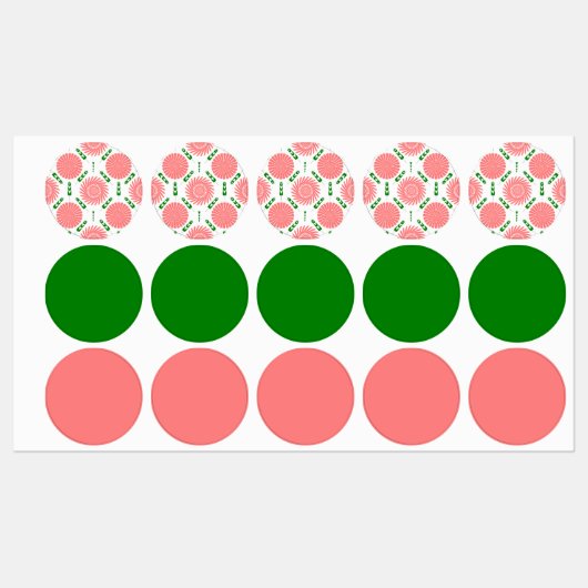 Étiquettes motif à fleurs roses (Feuille)