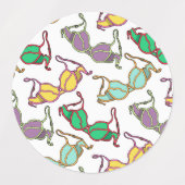 Étiquettes Motif Bra multicolore (Design 2)