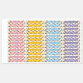 Étiquettes Motif crayon mignon codé par couleur (Feuille)