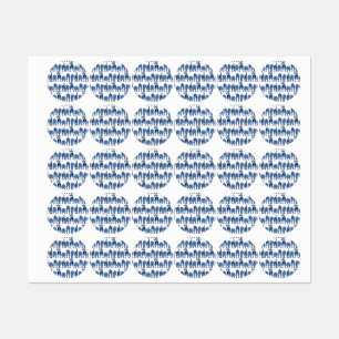 Étiquettes Motif Culs de Chien Bleu