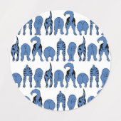Étiquettes Motif Culs de Chien Bleu (Design 2)
