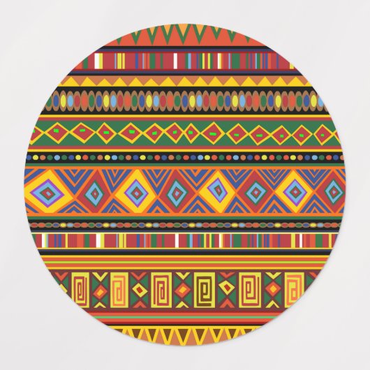 Étiquettes Motif d'art ethnique en Afrique (Design 1)