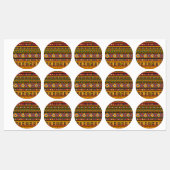 Étiquettes Motif d'art ethnique en Afrique (Feuille)