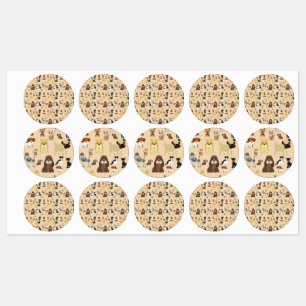 Étiquettes motif de chiens.