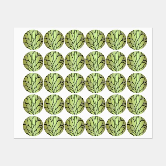 Étiquettes Motif de congé créatif vert olive (Feuille)