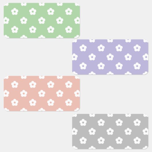 Étiquettes Motif de fleurs blanches (Groupe)