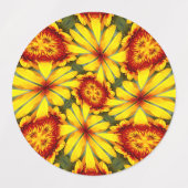 Étiquettes Motif de fleurs d'or (Design 1)