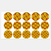 Étiquettes Motif de fleurs d'or (Feuille)